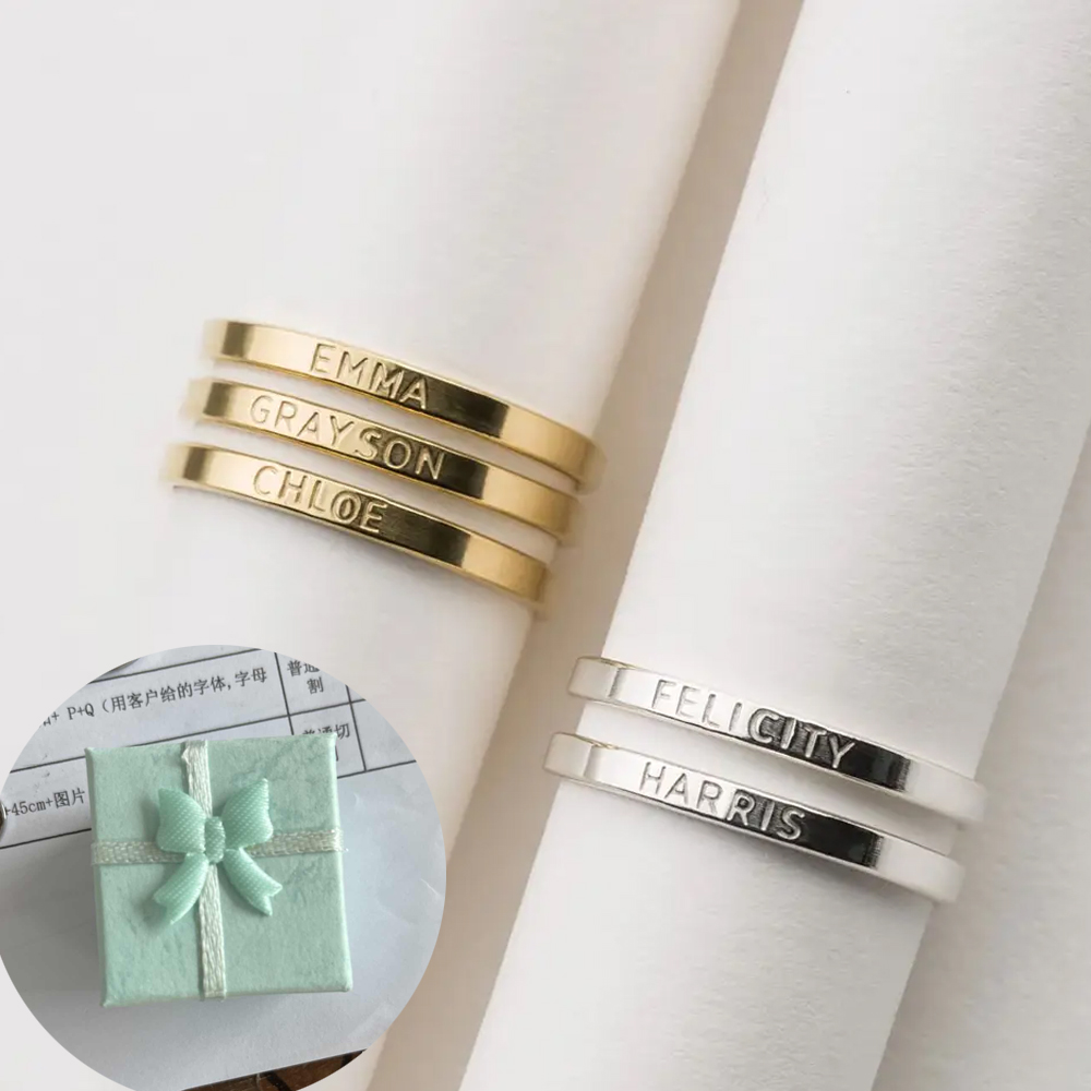 Personalized Name Box - COOLTIME Anello con nome personalizzato personalizzato
