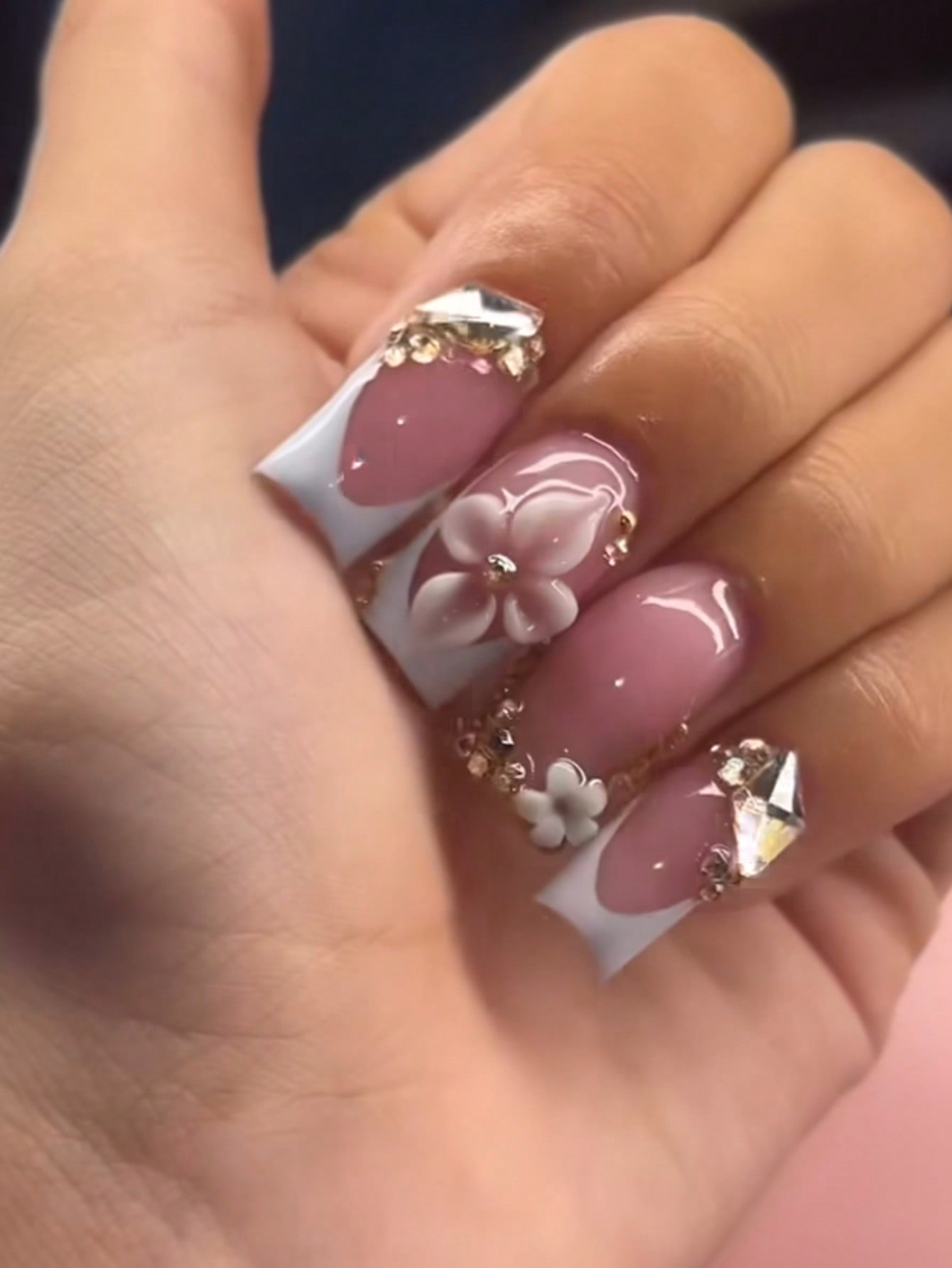 10 pezzi di unghie finte rosa  - Pressed Flower Art recensione e prezzo